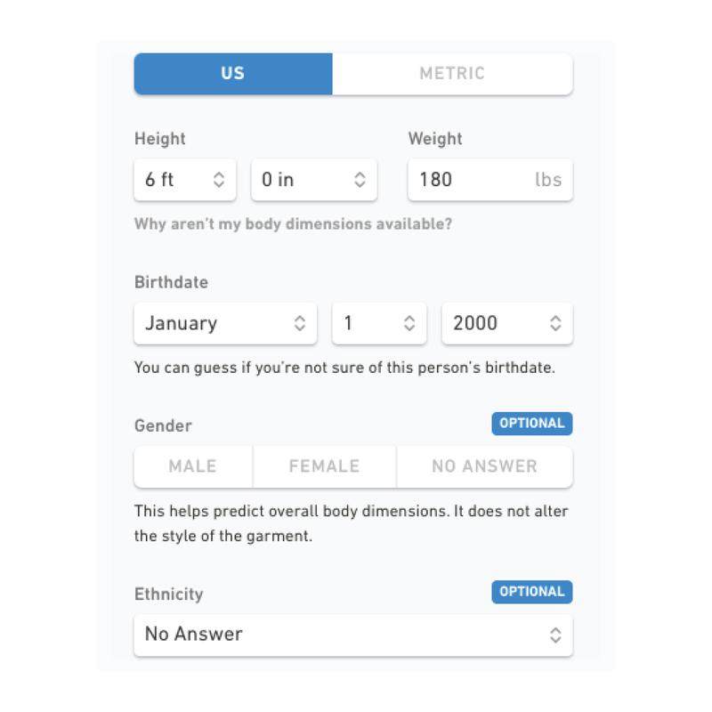 CustomFit Clothes Online Made Easy Custom Fit Algorithm